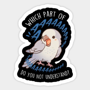 Pallid Grey Quaker Parrot Aaaa Sticker